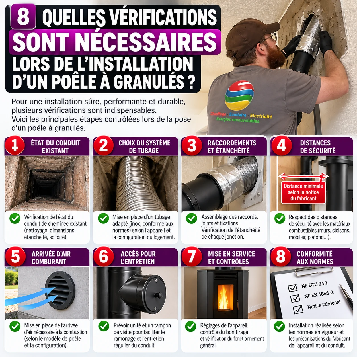 Huit points de vérification lors de l’installation d’un poêle à granulés par SAS Tardieu